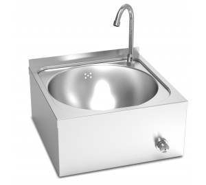Knee operated washbasin, no thermostatic
